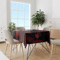 Native American MMIW Tablecloth Red Handprint Grunge Style