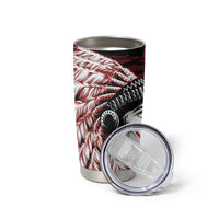 Native American MMIW Tumbler Cup Red Handprint Grunge Style