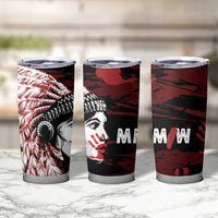 Native American MMIW Tumbler Cup Red Handprint Grunge Style