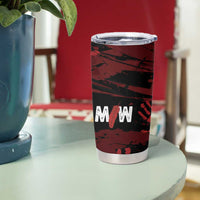 Native American MMIW Tumbler Cup Red Handprint Grunge Style