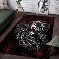 Native American MMIW Red Handprint Area Rug Dreamcatcher