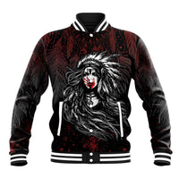 Native American MMIW Red Handprint Baseball Jacket Dreamcatcher