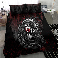 Native American MMIW Red Handprint Bedding Set Dreamcatcher