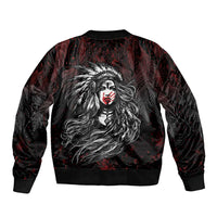 Native American MMIW Red Handprint Bomber Jacket Dreamcatcher