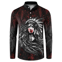 Native American MMIW Red Handprint Button Sweatshirt Dreamcatcher
