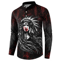 Native American MMIW Red Handprint Button Sweatshirt Dreamcatcher