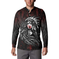 Native American MMIW Red Handprint Button Sweatshirt Dreamcatcher