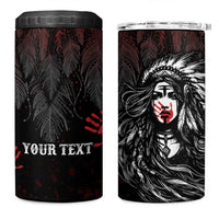 Personalized Native American MMIW Red Handprint 4 in 1 Can Cooler Tumbler Dreamcatcher