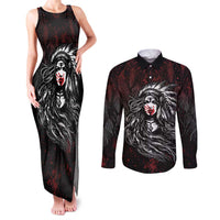 Native American MMIW Red Handprint Couples Matching Tank Maxi Dress and Long Sleeve Button Shirt Dreamcatcher