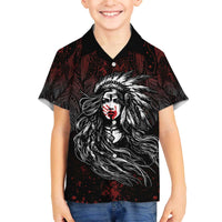 Native American MMIW Red Handprint Family Matching Off The Shoulder Long Sleeve Dress and Hawaiian Shirt Dreamcatcher