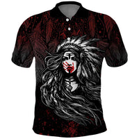 Native American MMIW Red Handprint Polo Shirt Dreamcatcher