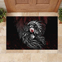 Native American MMIW Red Handprint Rubber Doormat Dreamcatcher