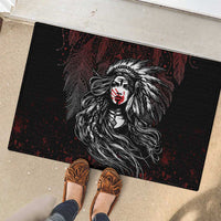 Native American MMIW Red Handprint Rubber Doormat Dreamcatcher