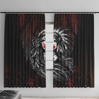 Native American MMIW Red Handprint Window Curtain Dreamcatcher