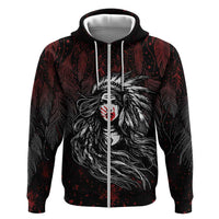 Native American MMIW Red Handprint Zip Hoodie Dreamcatcher