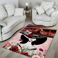 Kentucky Horse Racing Area Rug Derby Girl - Marble Roses