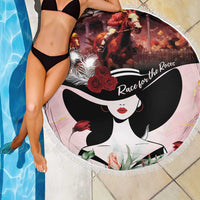Kentucky Horse Racing Beach Blanket Derby Girl - Marble Roses