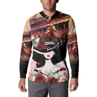 Kentucky Horse Racing Button Sweatshirt Derby Girl - Marble Roses