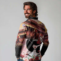 Kentucky Horse Racing Long Sleeve Polo Shirt Derby Girl - Marble Roses
