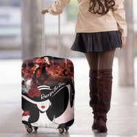 Kentucky Horse Racing Luggage Cover Derby Girl - Marble Roses