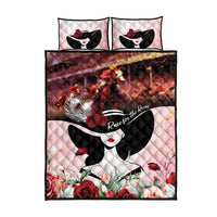 Kentucky Horse Racing Quilt Bed Set Derby Girl - Marble Roses