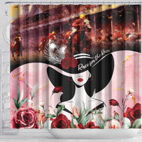 Kentucky Horse Racing Shower Curtain Derby Girl - Marble Roses