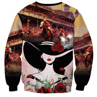 Kentucky Horse Racing Sweatshirt Derby Girl - Marble Roses