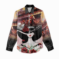 Kentucky Horse Racing Women Casual Shirt Derby Girl - Marble Roses