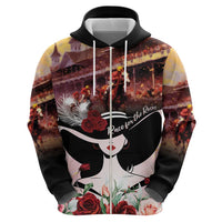 Kentucky Horse Racing Zip Hoodie Derby Girl - Marble Roses