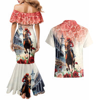 Kentucky Horse Racing Couples Matching Mermaid Dress and Hawaiian Shirt 151st Derby Party