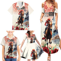 Kentucky Horse Racing Family Matching Summer Maxi Dress and Hawaiian Shirt 151st Derby Party
