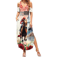 Kentucky Horse Racing Family Matching Summer Maxi Dress and Hawaiian Shirt 151st Derby Party