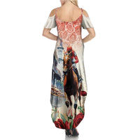 Kentucky Horse Racing Family Matching Summer Maxi Dress and Hawaiian Shirt 151st Derby Party