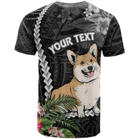 Personalised Polynesian Dog T Shirt Corgi Mix Tropical Flowers - Wonder Print Shop