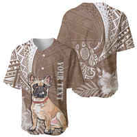 Personalised Polynesian Pacific Bulldog Baseball Jersey With Brown Hawaii Tribal Tattoo Patterns LT7 - Wonder Print Shop