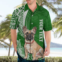 Personalised Polynesian Pacific Bulldog Hawaiian Shirt With Emerald Hawaii Tribal Tattoo Patterns - Wonder Print Shop