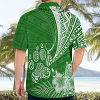 Personalised Polynesian Pacific Bulldog Hawaiian Shirt With Emerald Hawaii Tribal Tattoo Patterns - Wonder Print Shop