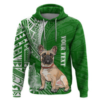 Personalised Polynesian Pacific Bulldog Hoodie With Emerald Hawaii Tribal Tattoo Patterns - Wonder Print Shop