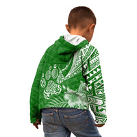 Personalised Polynesian Pacific Bulldog Kid Hoodie With Emerald Hawaii Tribal Tattoo Patterns - Wonder Print Shop