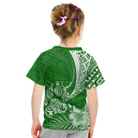 Personalised Polynesian Pacific Bulldog Kid T Shirt With Emerald Hawaii Tribal Tattoo Patterns - Wonder Print Shop