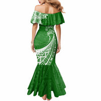 Personalised Polynesian Pacific Bulldog Mermaid Dress With Emerald Hawaii Tribal Tattoo Patterns - Wonder Print Shop