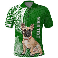 Personalised Polynesian Pacific Bulldog Polo Shirt With Emerald Hawaii Tribal Tattoo Patterns - Wonder Print Shop
