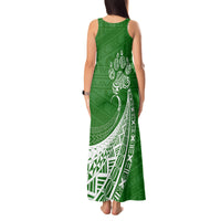 Personalised Polynesian Pacific Bulldog Tank Maxi Dress With Emerald Hawaii Tribal Tattoo Patterns - Wonder Print Shop