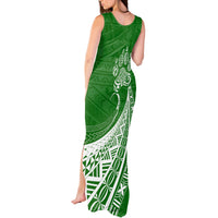 Personalised Polynesian Pacific Bulldog Tank Maxi Dress With Emerald Hawaii Tribal Tattoo Patterns - Wonder Print Shop
