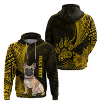 Personalised Polynesian Pacific Bulldog Hoodie With Gold Hawaii Tribal Tattoo Patterns - Wonder Print Shop