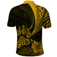 Personalised Polynesian Pacific Bulldog Polo Shirt With Gold Hawaii Tribal Tattoo Patterns - Wonder Print Shop