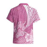 Personalised Polynesian Pacific Bulldog Hawaiian Shirt With Pink Hawaii Tribal Tattoo Patterns - Wonder Print Shop