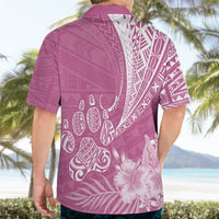 Personalised Polynesian Pacific Bulldog Hawaiian Shirt With Pink Hawaii Tribal Tattoo Patterns - Wonder Print Shop