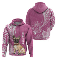 Personalised Polynesian Pacific Bulldog Hoodie With Pink Hawaii Tribal Tattoo Patterns - Wonder Print Shop