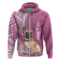 Personalised Polynesian Pacific Bulldog Hoodie With Pink Hawaii Tribal Tattoo Patterns - Wonder Print Shop